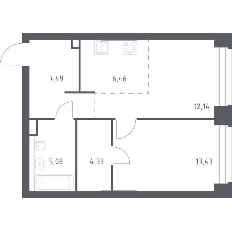 Apartment Sale, 48.93 sq. m. at Nova, Bratyev Fonchenko Street, вл21, Moscow, Russia #1 Apartment Sale, 48.93 sq. m. at Nova, Bratyev Fonchenko Street, вл21, Moscow, Russia #1