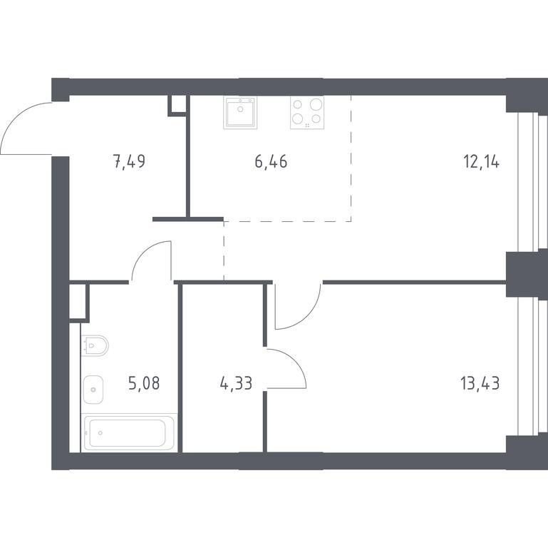Apartment Sale, 48.93 sq. m. at Nova, Bratyev Fonchenko Street, вл21, Moscow, Russia #1 Apartment Sale, 48.93 sq. m. at Nova, Bratyev Fonchenko Street, вл21, Moscow, Russia #1