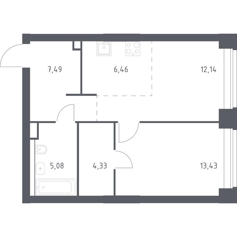 Apartment Sale, 48.93 sq. m. at Nova, Bratyev Fonchenko Street, вл21, Moscow, Russia #1 Apartment Sale, 48.93 sq. m. at Nova, Bratyev Fonchenko Street, вл21, Moscow, Russia #1