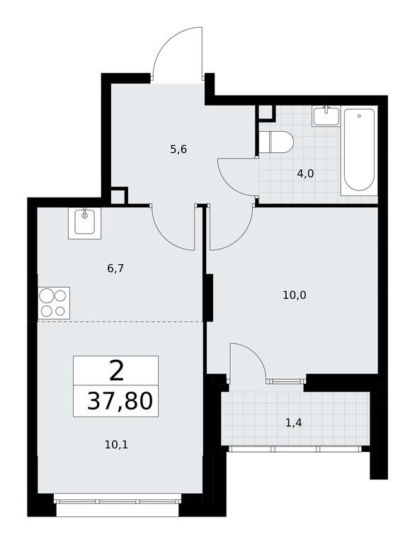 1-BD Apartment Sale, 37.8 sq. m. at Skandinaviya, Skandinaviya Residential Complex, Sosenskoye Settlement, Moscow, Russia #1