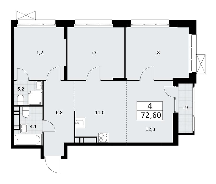 1-BD Apartment Sale, 41.6 sq. m. at Skandinaviya, Skandinaviya Residential Complex, Sosenskoye Settlement, Moscow, Russia #1