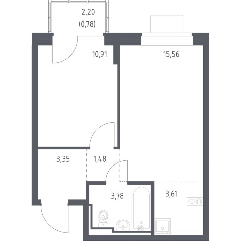 Apartment Sale, 39.47 sq. m. at Bogdanovskiy Les, derevnya Bogdanikha, Leninskiy City District, Moscow Region, Russia #1 Apartment Sale, 39.47 sq. m. at Bogdanovskiy Les, derevnya Bogdanikha, Leninskiy City District, Moscow Region, Russia #1