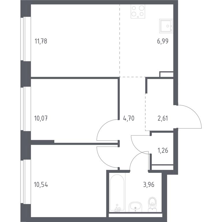 1-BD Apartment Sale, 51.91平方米 at Podolskie Kvartaly, zhiloy kompleks Podolskiye Kvartaly, Ryazanovskoe Settlement, Moscow, Russia #1 1-BD Apartment Sale, 51.91平方米 at Podolskie Kvartaly, zhiloy kompleks Podolskiye Kvartaly, Ryazanovskoe Settlement, Moscow, Russia #1