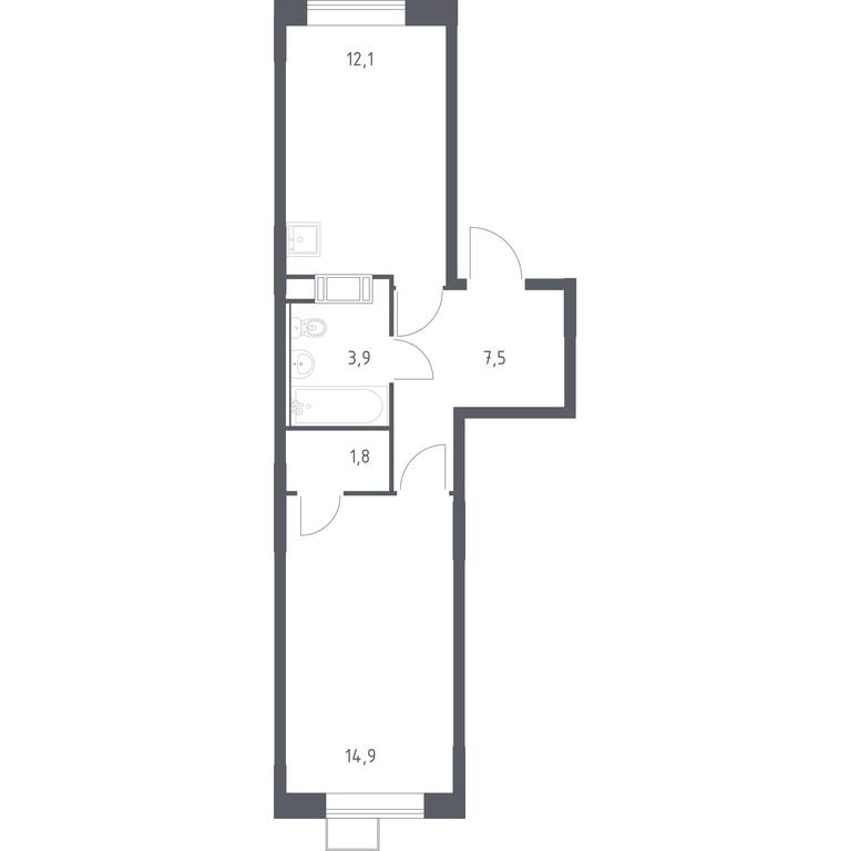 Apartment Sale, 40.2 sq. m. at Tsvetochnye Poliany, kvartal № 23, Filimonkovskoye Municipal Formation, Moscow, Russia #1