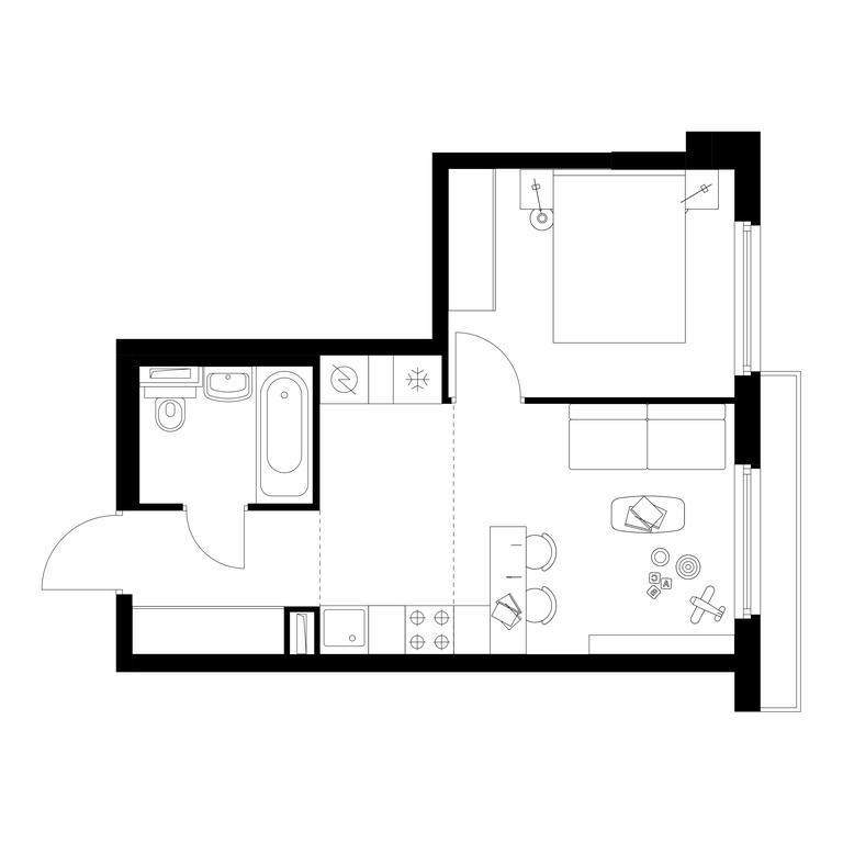 1-BD Apartment Sale, 33.8平方米 at Businovskiy Park, Izhorskaya Street, 6с5, Moscow, Russia #1