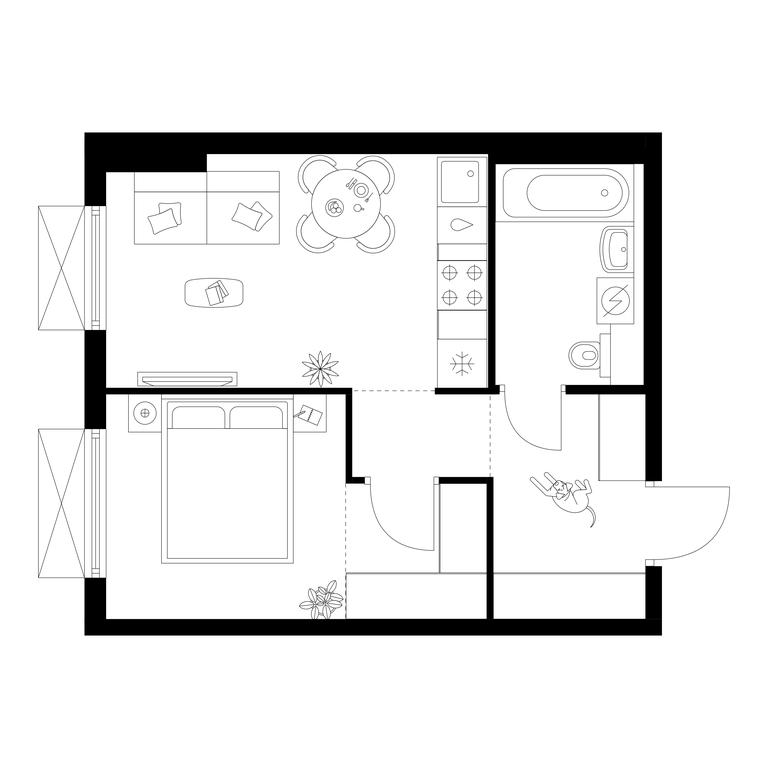 1-BD Apartment Sale, 34.4 sq. m. at Plehanova 11, Plekhanova Street, 13с6, Moscow, Russia #2 1-BD Apartment Sale, 34.4 sq. m. at Plehanova 11, Plekhanova Street, 13с6, Moscow, Russia #2