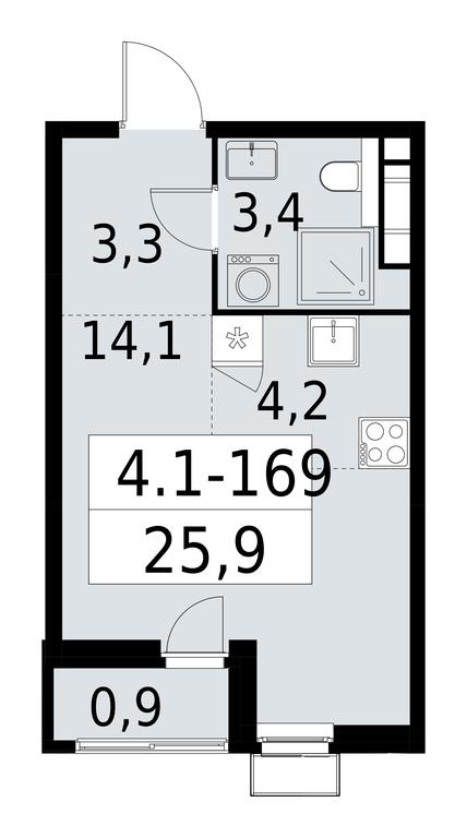 Apartment Sale, 25.9 sq. m. at Yzhnye Sady, Yuzhnye Sady Residential Complex, Moscow, Russia #1 Apartment Sale, 25.9 sq. m. at Yzhnye Sady, Yuzhnye Sady Residential Complex, Moscow, Russia #1