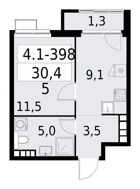 Apartment Sale, 30.4平方米 at Yzhnye Sady, Yuzhnye Sady Residential Complex, Moscow, Russia #1 Apartment Sale, 30.4平方米 at Yzhnye Sady, Yuzhnye Sady Residential Complex, Moscow, Russia #1