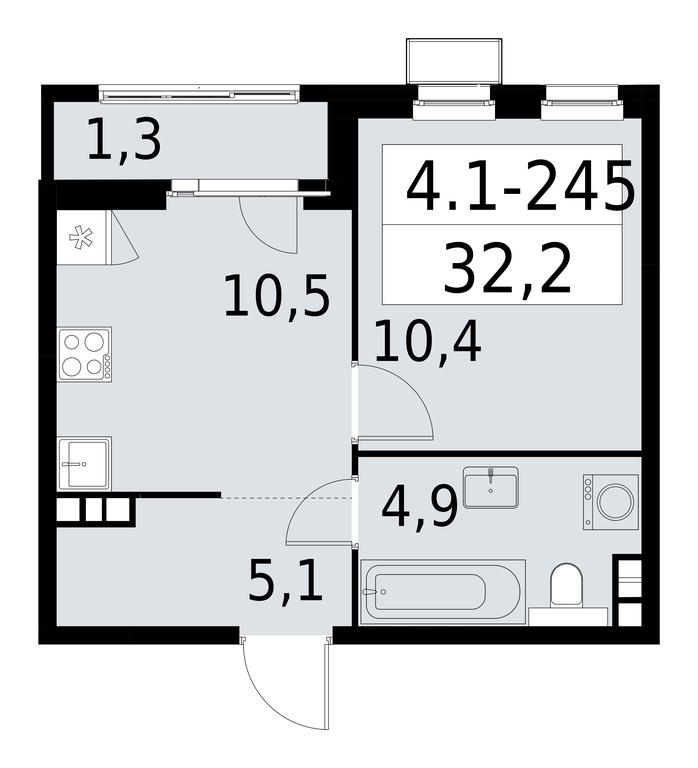 Apartment Sale, 32.2平方米 at Yzhnye Sady, Yuzhnye Sady Residential Complex, Moscow, Russia #1 Apartment Sale, 32.2平方米 at Yzhnye Sady, Yuzhnye Sady Residential Complex, Moscow, Russia #1