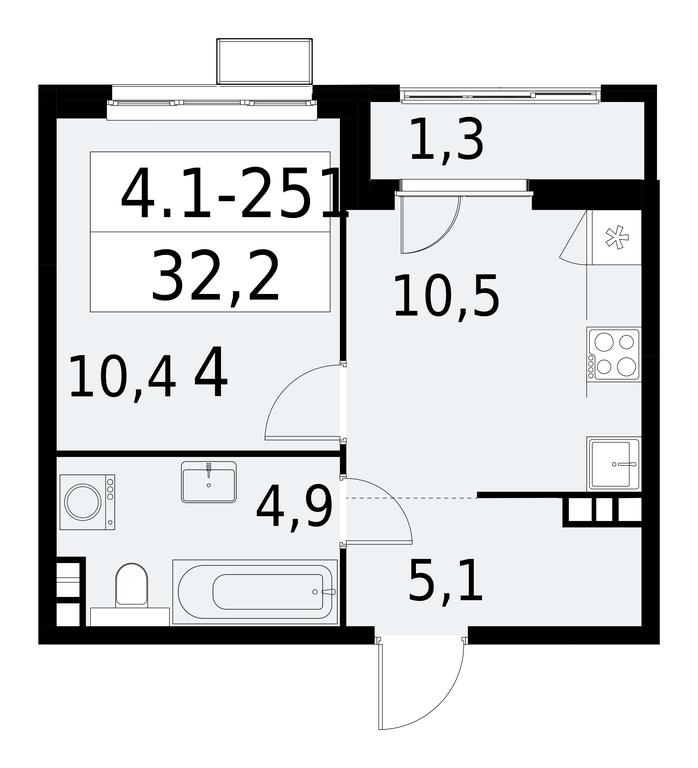 Apartment Sale, 32.2平方米 at Yzhnye Sady, Yuzhnye Sady Residential Complex, Moscow, Russia #1 Apartment Sale, 32.2平方米 at Yzhnye Sady, Yuzhnye Sady Residential Complex, Moscow, Russia #1