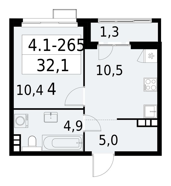 Apartment Sale, 32.1平方米 at Yzhnye Sady, Yuzhnye Sady Residential Complex, Moscow, Russia #1 Apartment Sale, 32.1平方米 at Yzhnye Sady, Yuzhnye Sady Residential Complex, Moscow, Russia #1