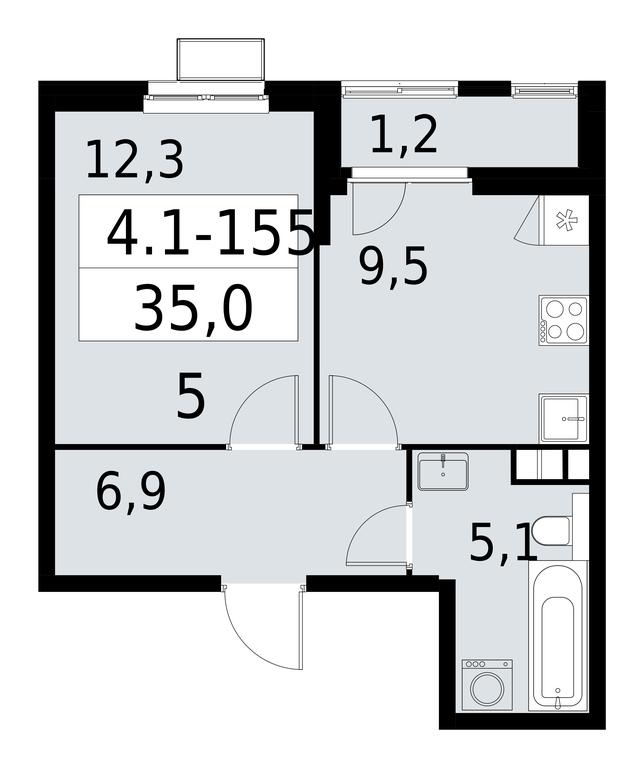 Apartment Sale, 35 sq. m. at Yzhnye Sady, Yuzhnye Sady Residential Complex, Moscow, Russia #1 Apartment Sale, 35 sq. m. at Yzhnye Sady, Yuzhnye Sady Residential Complex, Moscow, Russia #1