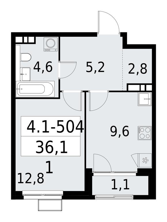 Apartment Sale, 36.1 sq. m. at Yzhnye Sady, Yuzhnye Sady Residential Complex, Moscow, Russia #1 Apartment Sale, 36.1 sq. m. at Yzhnye Sady, Yuzhnye Sady Residential Complex, Moscow, Russia #1