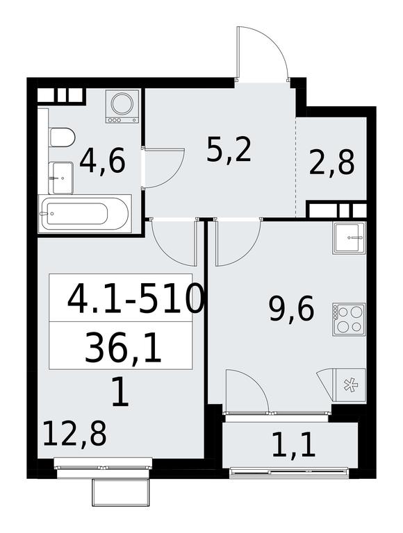 Apartment Sale, 36.1 sq. m. at Yzhnye Sady, Yuzhnye Sady Residential Complex, Moscow, Russia #1 Apartment Sale, 36.1 sq. m. at Yzhnye Sady, Yuzhnye Sady Residential Complex, Moscow, Russia #1