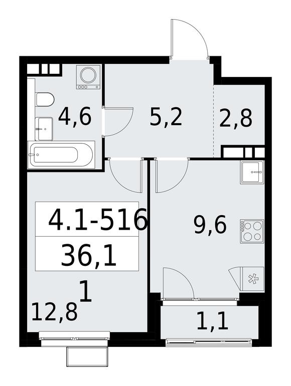 Apartment Sale, 36.1 sq. m. at Yzhnye Sady, Yuzhnye Sady Residential Complex, Moscow, Russia #1 Apartment Sale, 36.1 sq. m. at Yzhnye Sady, Yuzhnye Sady Residential Complex, Moscow, Russia #1