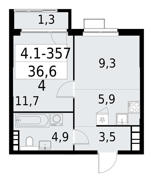 1-BD Apartment Sale, 36.6 sq. m. at Yzhnye Sady, Yuzhnye Sady Residential Complex, Moscow, Russia #1 1-BD Apartment Sale, 36.6 sq. m. at Yzhnye Sady, Yuzhnye Sady Residential Complex, Moscow, Russia #1