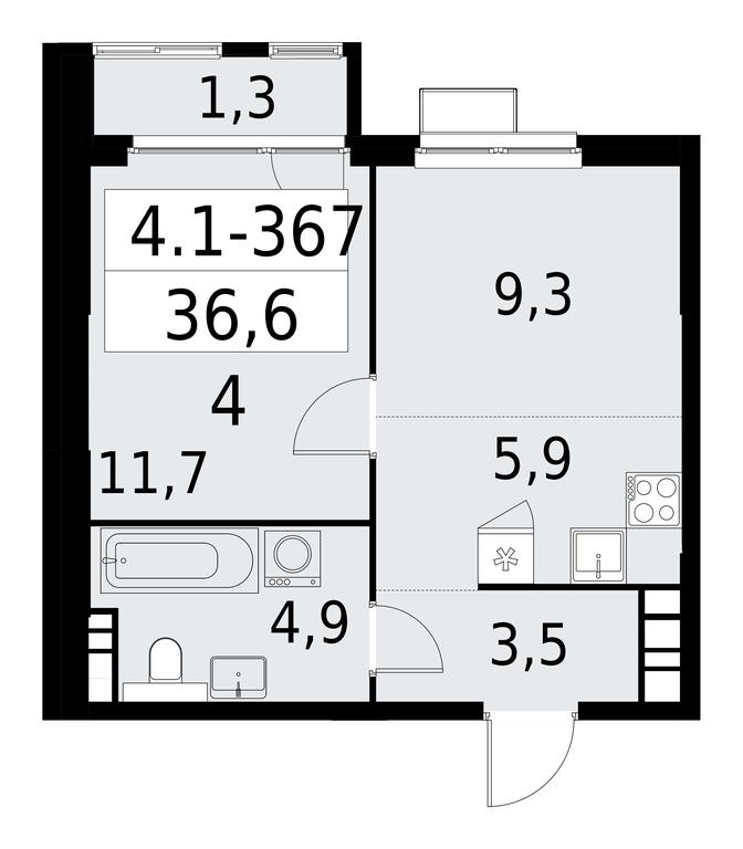 1-BD Apartment Sale, 36.6 sq. m. at Yzhnye Sady, Yuzhnye Sady Residential Complex, Moscow, Russia #1 1-BD Apartment Sale, 36.6 sq. m. at Yzhnye Sady, Yuzhnye Sady Residential Complex, Moscow, Russia #1