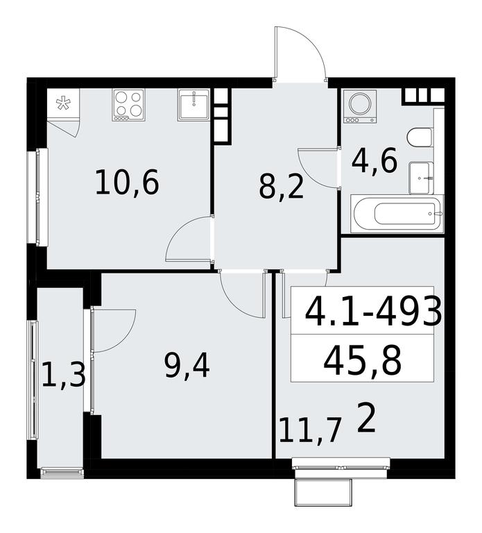 1-BD Apartment Sale, 45.8 sq. m. at Yzhnye Sady, Yuzhnye Sady Residential Complex, Moscow, Russia #1 1-BD Apartment Sale, 45.8 sq. m. at Yzhnye Sady, Yuzhnye Sady Residential Complex, Moscow, Russia #1