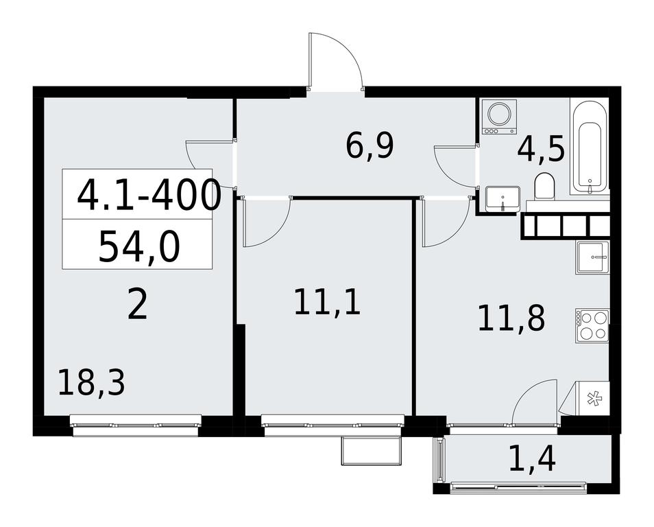 1-BD Apartment Sale, 54平方米 at Yzhnye Sady, Yuzhnye Sady Residential Complex, Moscow, Russia #1 1-BD Apartment Sale, 54平方米 at Yzhnye Sady, Yuzhnye Sady Residential Complex, Moscow, Russia #1