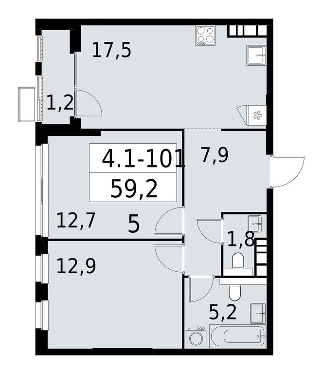 1-BD Apartment Sale, 59.2 sq. m. at Yzhnye Sady, Yuzhnye Sady Residential Complex, Moscow, Russia #1 1-BD Apartment Sale, 59.2 sq. m. at Yzhnye Sady, Yuzhnye Sady Residential Complex, Moscow, Russia #1