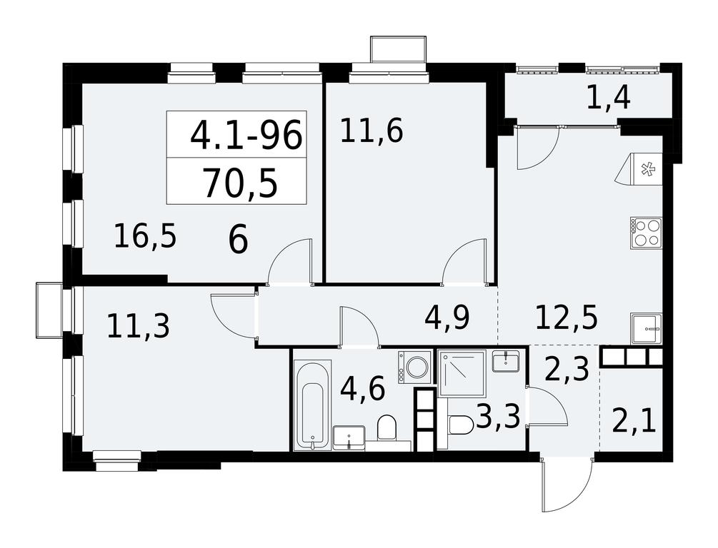 2-BD Apartment Sale, 70.5平方米 at Yzhnye Sady, Yuzhnye Sady Residential Complex, Moscow, Russia #1 2-BD Apartment Sale, 70.5平方米 at Yzhnye Sady, Yuzhnye Sady Residential Complex, Moscow, Russia #1