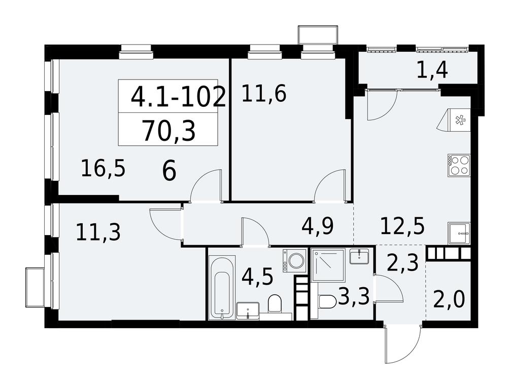 2-BD Apartment Sale, 70.3平方米 at Yzhnye Sady, Yuzhnye Sady Residential Complex, Moscow, Russia #1 2-BD Apartment Sale, 70.3平方米 at Yzhnye Sady, Yuzhnye Sady Residential Complex, Moscow, Russia #1