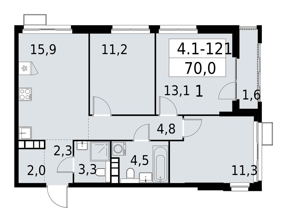 2-BD Apartment Sale, 70平方米 at Yzhnye Sady, Yuzhnye Sady Residential Complex, Moscow, Russia #1 2-BD Apartment Sale, 70平方米 at Yzhnye Sady, Yuzhnye Sady Residential Complex, Moscow, Russia #1
