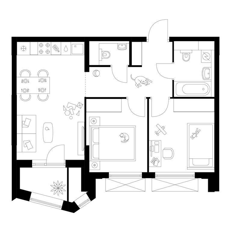 2-BD Apartment Sale, 49.2 sq. m. at Michurinskiy Park, Ozyornaya Street, 44А, Moscow, Russia #1 2-BD Apartment Sale, 49.2 sq. m. at Michurinskiy Park, Ozyornaya Street, 44А, Moscow, Russia #1