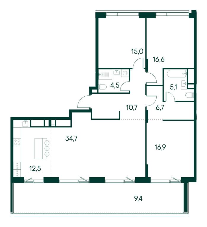3-BD Apartment Sale, 132.3 sq. m. at Primavera, Volokolamskoye Highway, вл67, Moscow, Russia #1