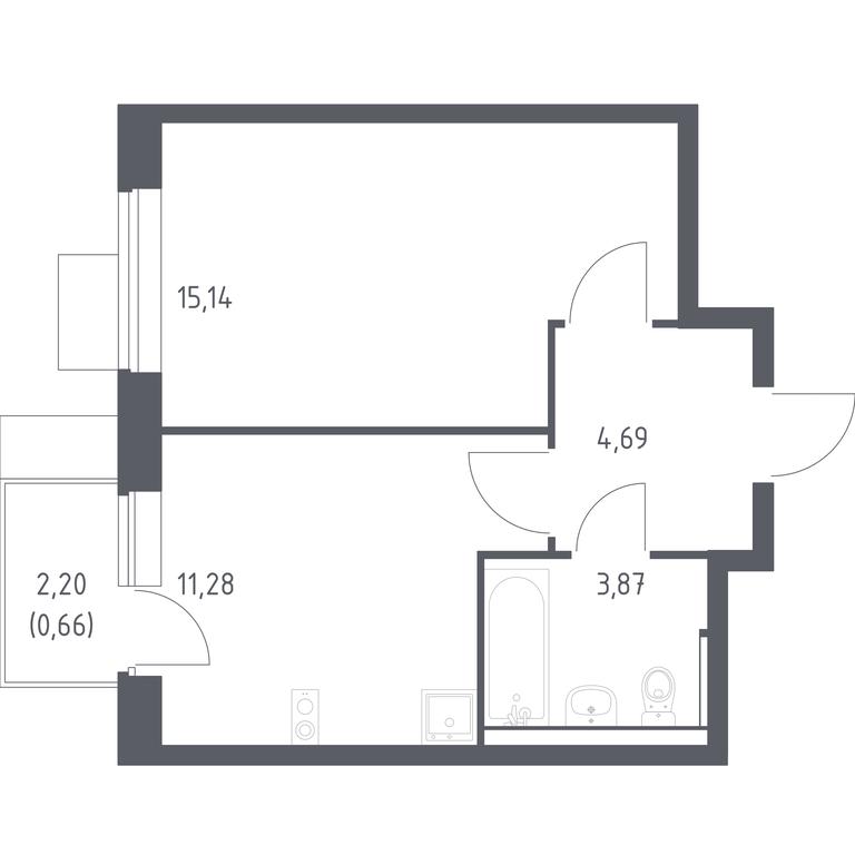 Apartment Sale, 35.64平方米 at Prigorod Lesnoe, Molodyozhny bulvar, 6, derevnya Misaylovo, Leninskiy City District, Moscow Region, Russia #1 Apartment Sale, 35.64平方米 at Prigorod Lesnoe, Molodyozhny bulvar, 6, derevnya Misaylovo, Leninskiy City District, Moscow Region, Russia #1