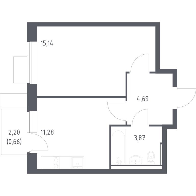 Apartment Sale, 35.64平方米 at Prigorod Lesnoe, Molodyozhny bulvar, 6, derevnya Misaylovo, Leninskiy City District, Moscow Region, Russia #2 Apartment Sale, 35.64平方米 at Prigorod Lesnoe, Molodyozhny bulvar, 6, derevnya Misaylovo, Leninskiy City District, Moscow Region, Russia #2