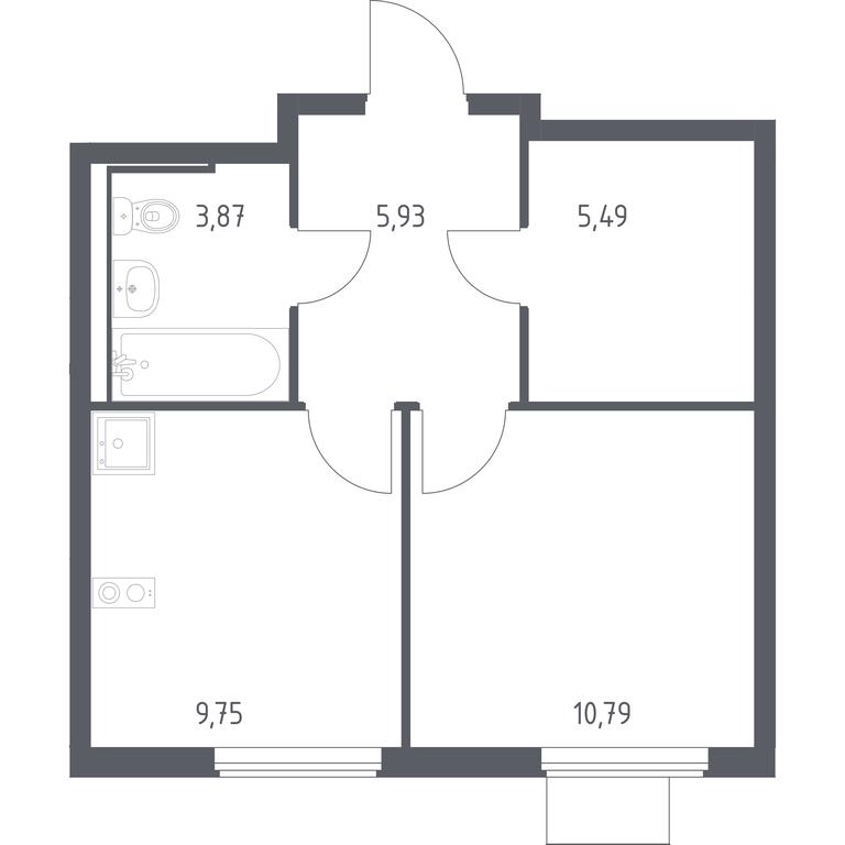 Apartment Sale, 35.83 sq. m. at Gorki Park, Shkolnaya ulitsa, 2, derevnya Korobovo, Leninskiy City District, Moscow Region, Russia #1