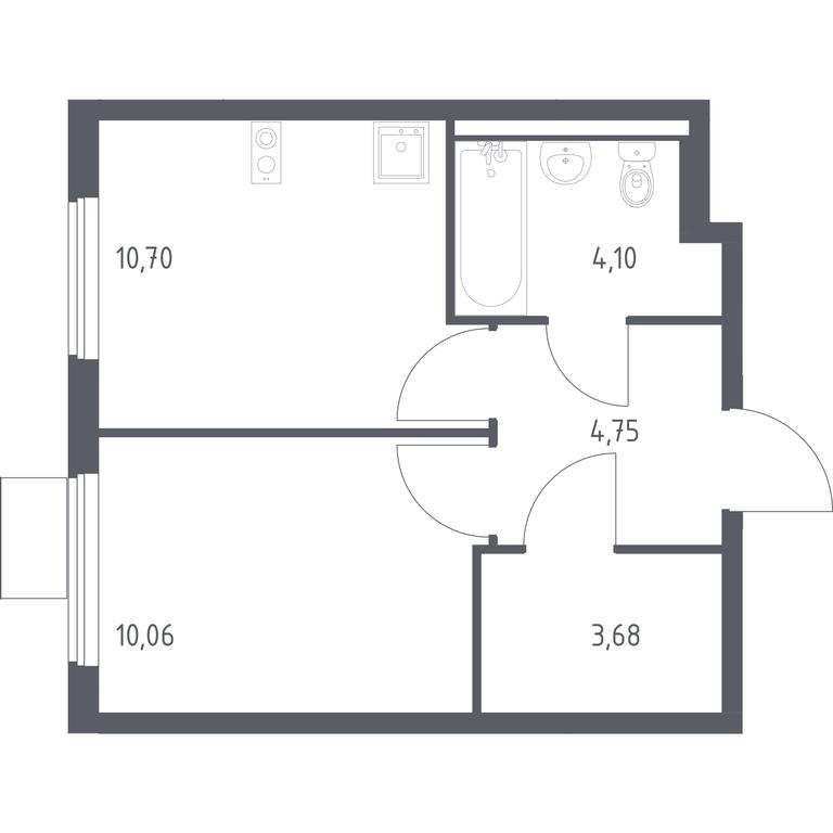 Apartment Sale, 33.29平方米 at Gorki Park, Shkolnaya ulitsa, 2, derevnya Korobovo, Leninskiy City District, Moscow Region, Russia #1