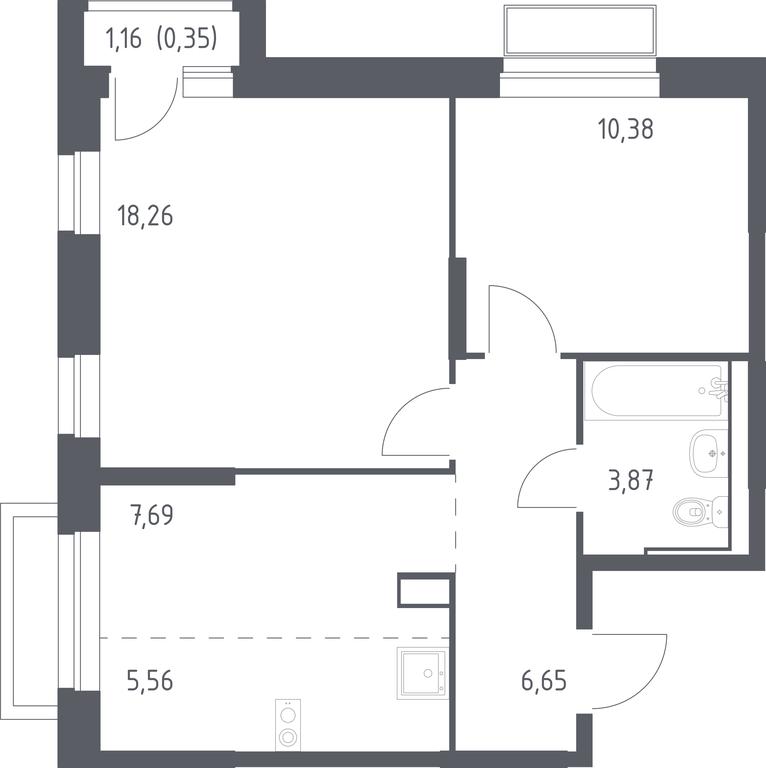 1-BD Apartment Sale, 52.83 sq. m. at Dolina Yauzy, Trudovaya Street, 23, Mytischi, Moscow Region, Russia #1 1-BD Apartment Sale, 52.83 sq. m. at Dolina Yauzy, Trudovaya Street, 23, Mytischi, Moscow Region, Russia #1