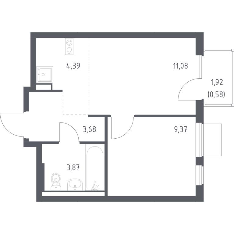 Apartment Sale, 32.97 sq. m. at Gorki Park, Shkolnaya ulitsa, 2, derevnya Korobovo, Leninskiy City District, Moscow Region, Russia #1 Apartment Sale, 32.97 sq. m. at Gorki Park, Shkolnaya ulitsa, 2, derevnya Korobovo, Leninskiy City District, Moscow Region, Russia #1