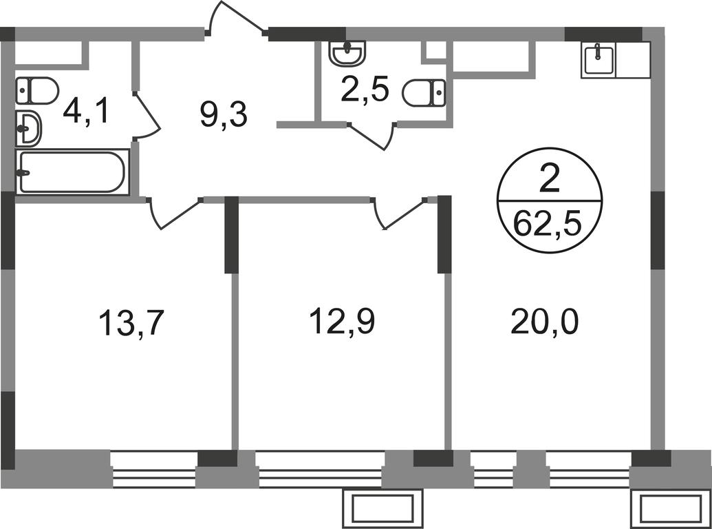 2-BD Apartment Sale, 62.5平方米 at Pervyi Moskovskiy, ulitsa Bianki, 1, Moskovskiy, Moscow, Russia #1 2-BD Apartment Sale, 62.5平方米 at Pervyi Moskovskiy, ulitsa Bianki, 1, Moskovskiy, Moscow, Russia #1