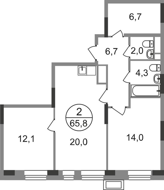 2-BD Apartment Sale, 65.8 sq. m. at Pervyi Moskovskiy, ulitsa Bianki, 1, Moskovskiy, Moscow, Russia #1 2-BD Apartment Sale, 65.8 sq. m. at Pervyi Moskovskiy, ulitsa Bianki, 1, Moskovskiy, Moscow, Russia #1