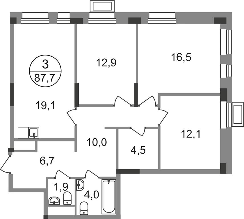 3-BD Apartment Sale, 87.7平方米 at Pervyi Moskovskiy, ulitsa Bianki, 1, Moskovskiy, Moscow, Russia #1 3-BD Apartment Sale, 87.7平方米 at Pervyi Moskovskiy, ulitsa Bianki, 1, Moskovskiy, Moscow, Russia #1
