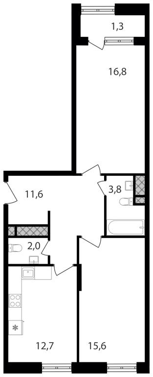 2-BD Apartment Sale, 63.8平方米 at Varshavskie Vorota, Varshavskoye Highway, 141, Moscow, Russia #1 2-BD Apartment Sale, 63.8平方米 at Varshavskie Vorota, Varshavskoye Highway, 141, Moscow, Russia #1