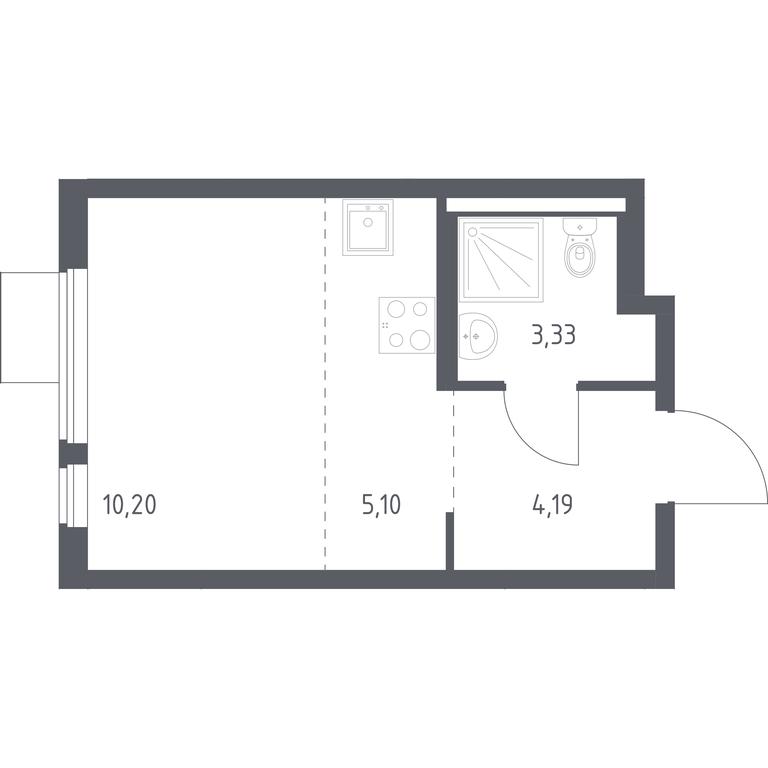 Apartment Sale, 22.82 sq. m. at Gorki Park, Shkolnaya ulitsa, 2, derevnya Korobovo, Leninskiy City District, Moscow Region, Russia #1