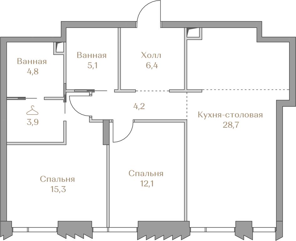 2-BD Apartment Sale, 80.5 sq. m. at Luzhniki Collection, Luzhnetskaya Embankment, 2/4с17, Moscow, Russia #2 2-BD Apartment Sale, 80.5 sq. m. at Luzhniki Collection, Luzhnetskaya Embankment, 2/4с17, Moscow, Russia #2