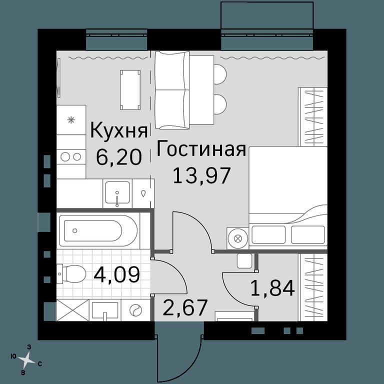 Apartment Sale, 28.77 sq. m. at Zhavoronki Club, zhiloy kompleks Akkord Smart-kvartal, Mitkino Village, Odintsovskiy City District, Moscow Region, Russia #1 Apartment Sale, 28.77 sq. m. at Zhavoronki Club, zhiloy kompleks Akkord Smart-kvartal, Mitkino Village, Odintsovskiy City District, Moscow Region, Russia #1