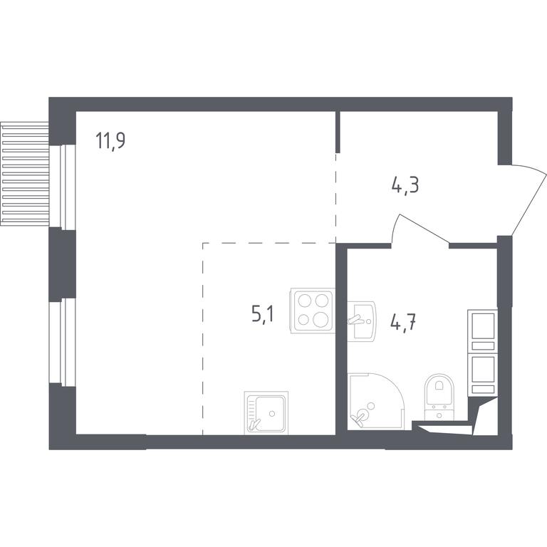 Apartment Sale, 25.4 sq. m. at Mytishchi Park, Silikatnaya ulitsa, 41к3, Mytischi, Moscow Region, Russia #1 Apartment Sale, 25.4 sq. m. at Mytishchi Park, Silikatnaya ulitsa, 41к3, Mytischi, Moscow Region, Russia #1