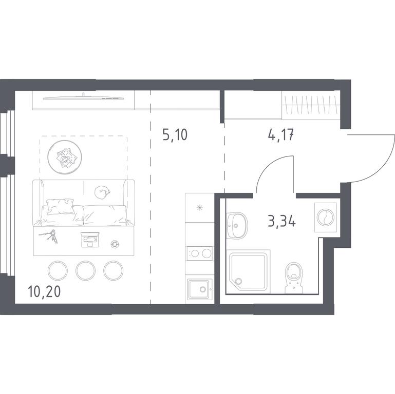Apartment Sale, 22.81平方米 at Prigorod Lesnoe, Molodyozhny bulvar, 6, derevnya Misaylovo, Leninskiy City District, Moscow Region, Russia #2 Apartment Sale, 22.81平方米 at Prigorod Lesnoe, Molodyozhny bulvar, 6, derevnya Misaylovo, Leninskiy City District, Moscow Region, Russia #2