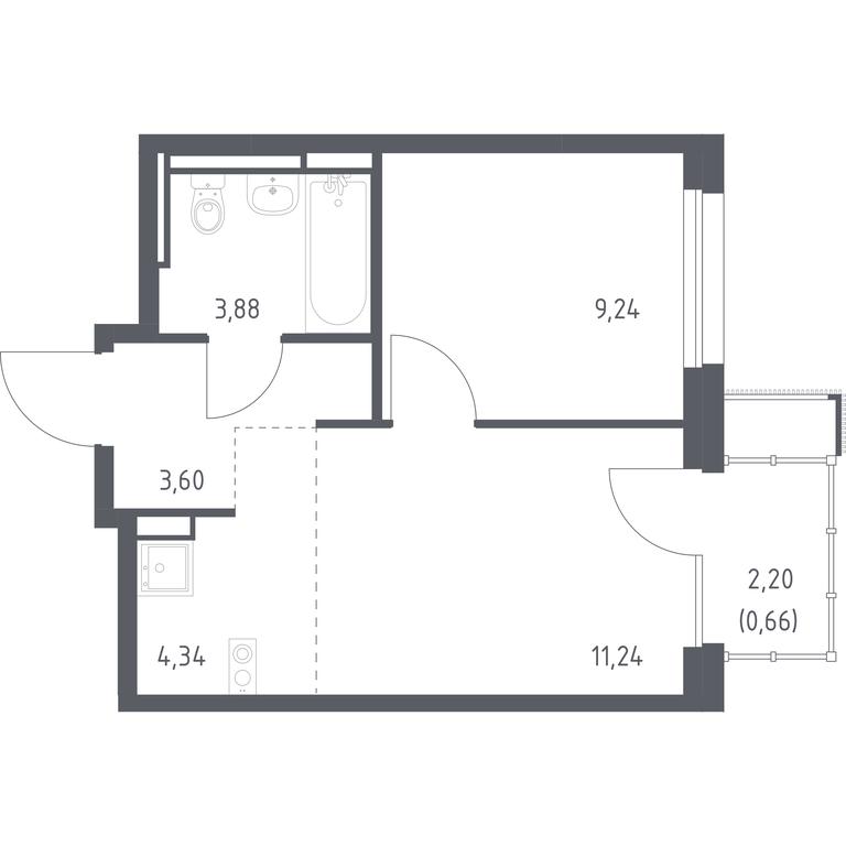 Apartment Sale, 32.96 sq. m. at Pribrezhnyi Park, Pribrezhniy Park Residential Complex, Village of Yam, Domodedovo City District, Moscow Region, Russia #1 Apartment Sale, 32.96 sq. m. at Pribrezhnyi Park, Pribrezhniy Park Residential Complex, Village of Yam, Domodedovo City District, Moscow Region, Russia #1