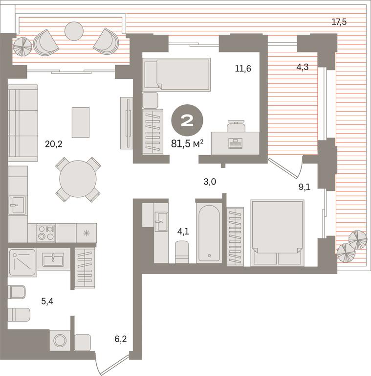 2-BD Apartment Sale, 88.7 sq. m. at Kvartal «MONS», Ogorodny Drive, Moscow, Russia #1