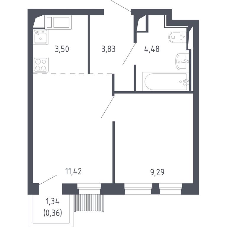 1-BD Apartment Sale, 32.88 sq. m. at Molzhaninovo, Leningradskoye Highway, 229, Moscow, Russia #1