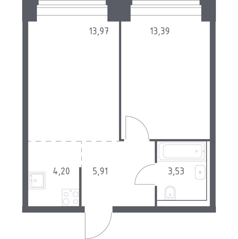 Apartment Sale, 41 sq. m. at Nova, Bratyev Fonchenko Street, вл21, Moscow, Russia #1 Apartment Sale, 41 sq. m. at Nova, Bratyev Fonchenko Street, вл21, Moscow, Russia #1