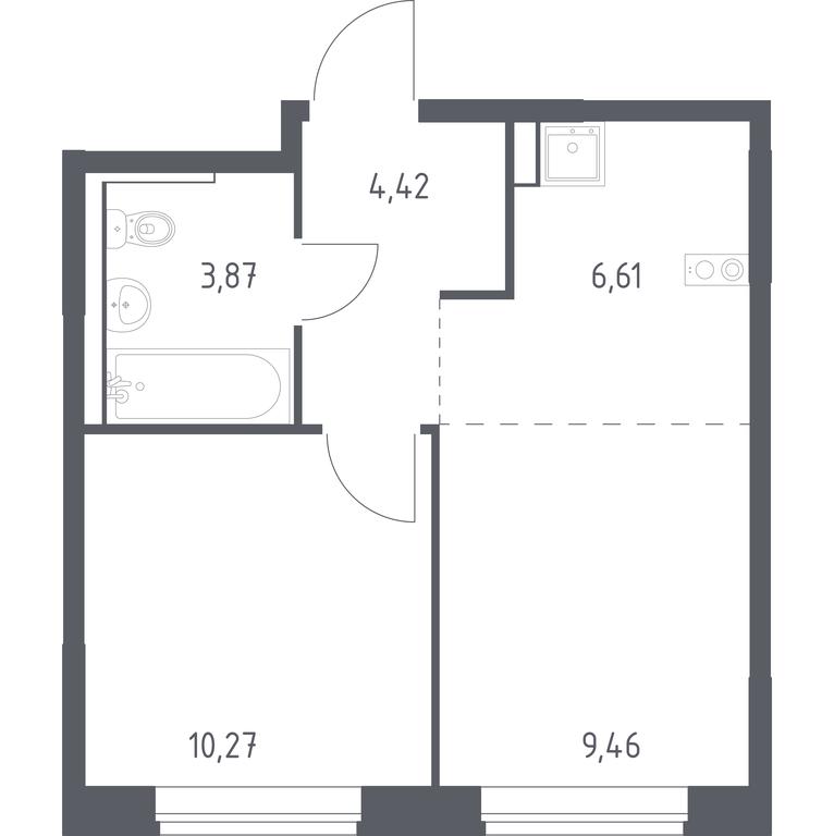 Apartment Sale, 34.63 sq. m. at Kvartal Marino, kvartal № 175, 1с1, Filimonkovskoye Municipal Formation, Moscow, Russia #1