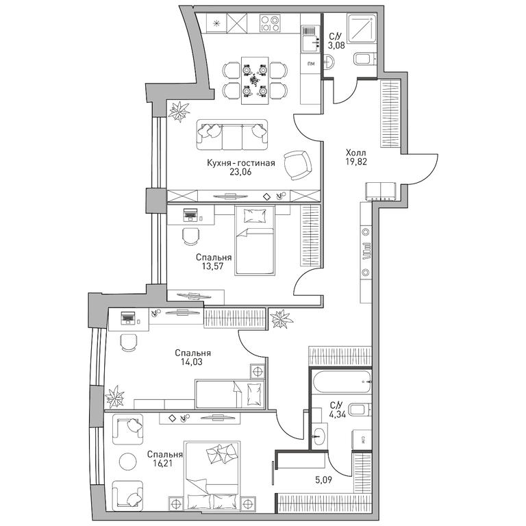 Продажа 3-комн. квартиры, 98,4 м² в ЖК «Крылья», улица Лобачевского, 120к1, Москва, Россия #2 Продажа 3-комн. квартиры, 98,4 м² в ЖК «Крылья», улица Лобачевского, 120к1, Москва, Россия #2